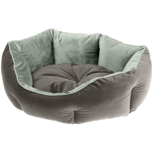 Оксамитовий диван Ferplast Queen 45 Green-Grey для котів і собак, 44×40×16 см