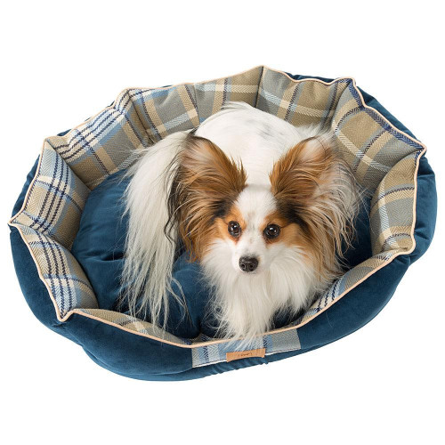 Лежак з двосторонньою подушкою Ferplast Charles 50 Bedding Blue для котів і собак, 45×35×17 см