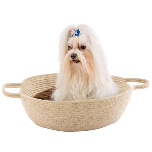 Ліжко з двосторонньою подушкою Ferplast Maja Beige Dogbed для котів і собак, 45×15 см