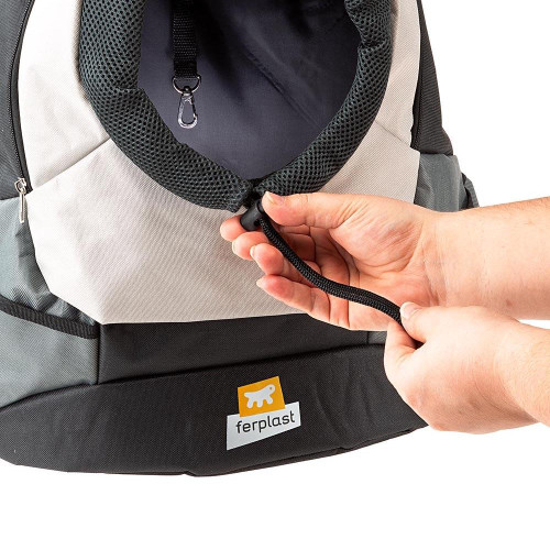 Рюкзак-переноска Ferplast Kangoo Large Grey Backpack для дрібних собак, сіра, 41.5×20×43 см