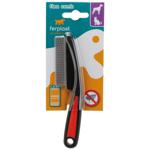 Ferplast GRO 5838 двостороння антиблошиний гребінець для кішок і собак, 15x1x4 см