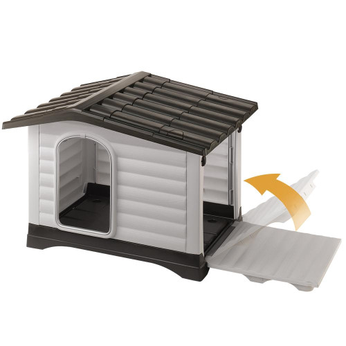 Пластикова будка Ferplast Dogvilla 11 з відкривається бічною панеллю, 111x84x79 см