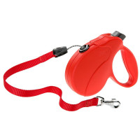 Поводок-рулетка для собак до 15 кг Ferplast Amigo Easy S Cord Rosso cо шнуром, червоний, 5 м