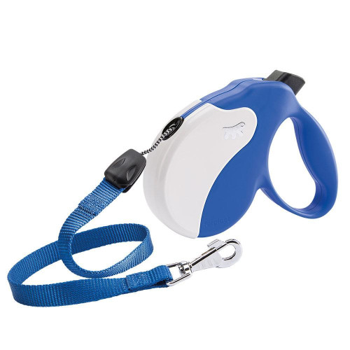 Поводок-рулетка Ferplast Amigo L Cord Blue-White Lead для собак з тонким шнуром, 16x3,8x15 см