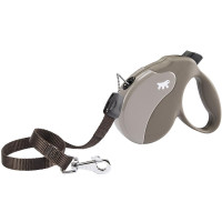 Поводок-рулетка Ferplast Amigo M Cord Dove-Grey Lead для собак cо шнуром, бежево-сірий, 15x3,6x14 см