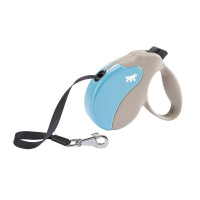 Поводок-рулетка Ferplast Amigo M Tape Beige-Blue для собак c стрічкою, бежево-блакитний, 15x3,6x14 см