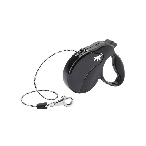Поводок-рулетка Ferplast Amigo Mini Cord Black Lead для собак cо шнуром, чорний, 12x3x10 см