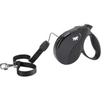 Поводок-рулетка Ferplast Amigo S Cord Black Lead для собак cо шнуром, чорний, 14x3,6x12 см