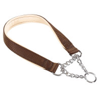 Нейлоновий нашийник з металевим ланцюжком Ferplast Daytona CSS20 / 55 Brown для собак, A: 55 см, B: 20 ​​см