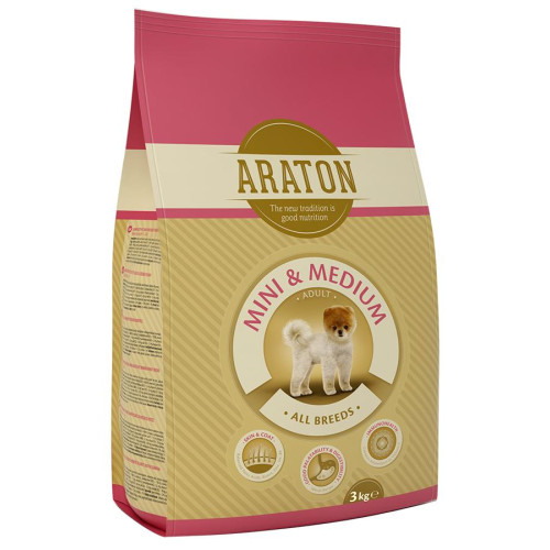 Сухий корм Araton Adult Mini & Medium для собак вагою від 2 до 26 кг, 3 кг