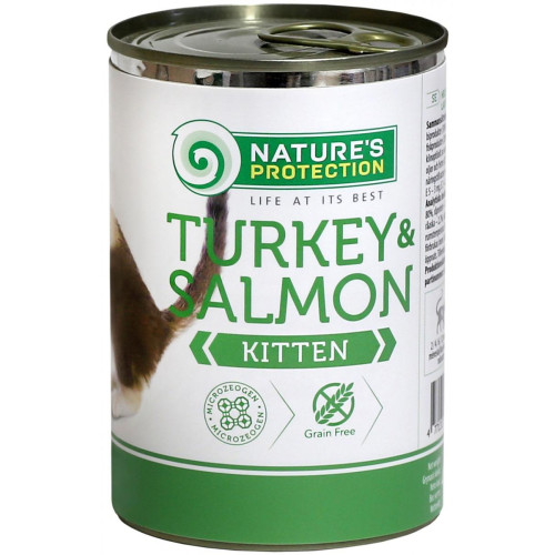 Консерва Natures Protection Kitten Turkey & Salmon для кошенят, 400 г