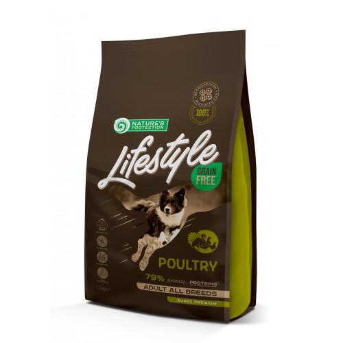 Сухий корм Natures Protection Lifestyle Grain Free Poultry Adult All Breeds для собак всіх порід, 10 кг