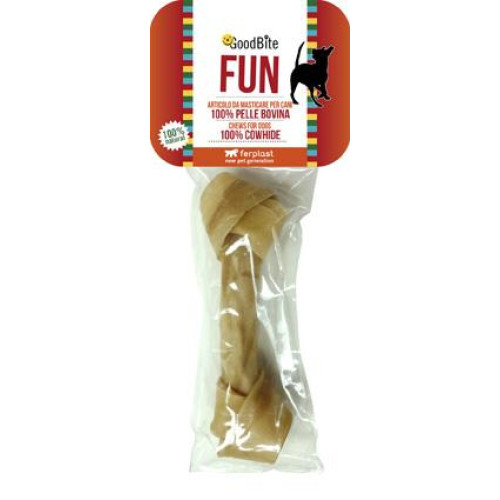 Плетені жувальні кісточки Ferplast GoodBite Fun 3914 Bone Natural 30g для собак, 10,5x4x2,5 см