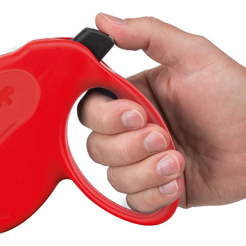 Поводок-рулетка для собак до 50 кг Ferplast Amigo Easy L Tape Rosso c стрічкою, червоний, 5 м
