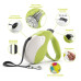 Поводок-рулетка Ferplast Amigo M Tape White-Green для собак c стрічкою, зелено-білий, 15x3,6x14 см
